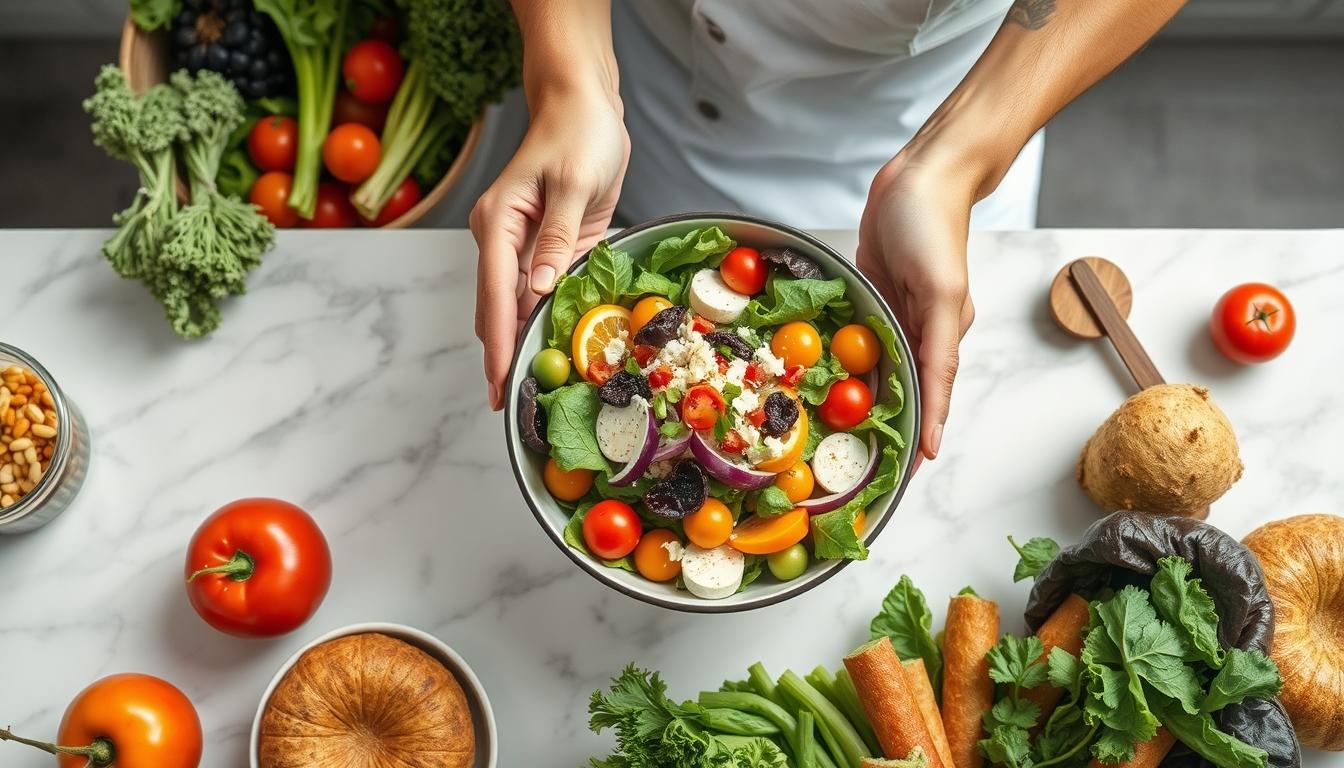 Ingredients prepared for a simple home dinner